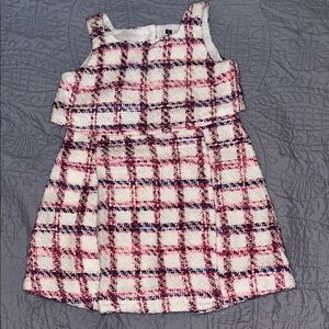 Janie and Jack Pink and White Tiered Pleated A-line Dress